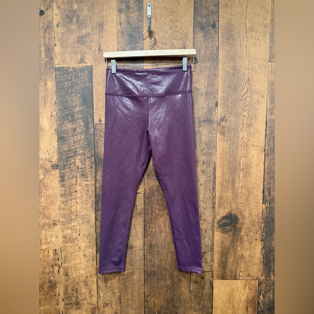 Zyia active women’s purple sparkly leggings size 6-8 EUC